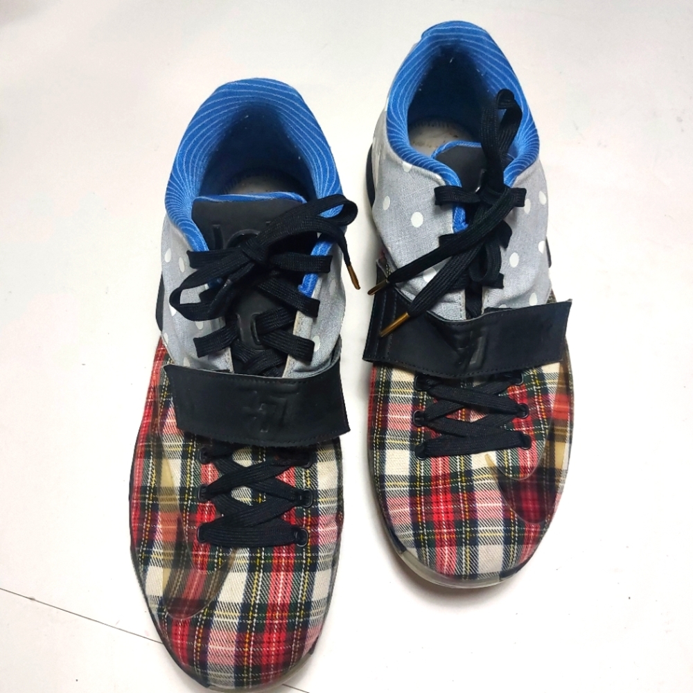 NIKE KD VII 7 EXT Plaid 2015 QS Poka Dots  Men's Size 13